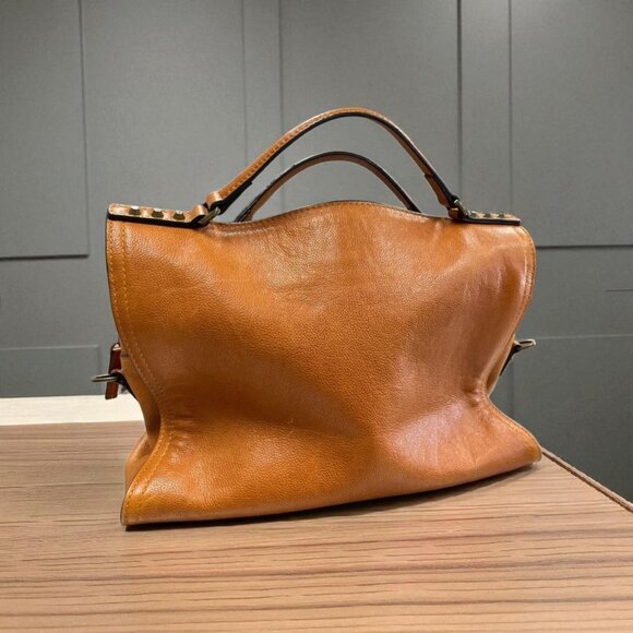 C & C California Leather Bag Satchel Crossbody Tote Bag British Tan - Picture 1 of 16